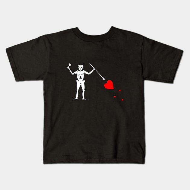 Pirate Flag Captain Blackbeard, Edward Teach Buccaneer Tee Kids T-Shirt by Pistols & Patriots